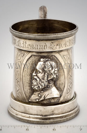 Coin Silver Presentation Cup
'W. H. Renaud Sep. 4th, 1869', front view 